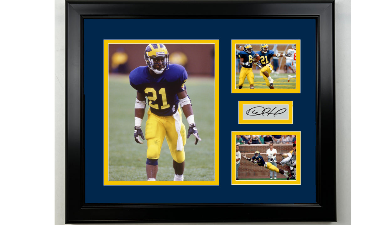 Framed Desmond Howard Michigan Wolverines Facsimile Laser Engraved Signature Football 14x11 3 Photo Collage