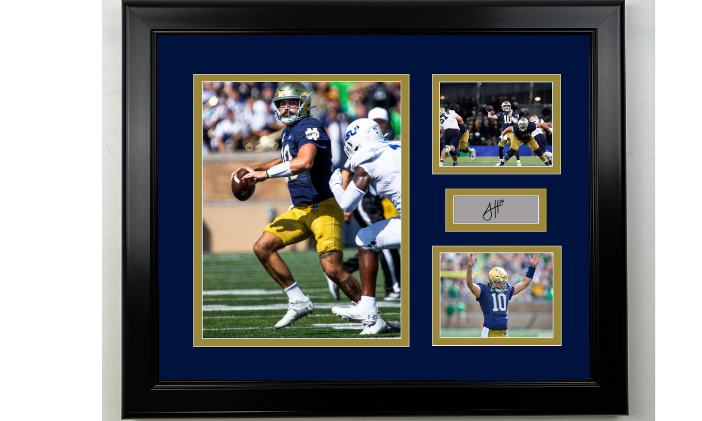 Framed Sam Hartman Notre Dame Fighting Irish Facsimile Laser Engraved Signature NCAA Football 14x11 3 Photo Collage