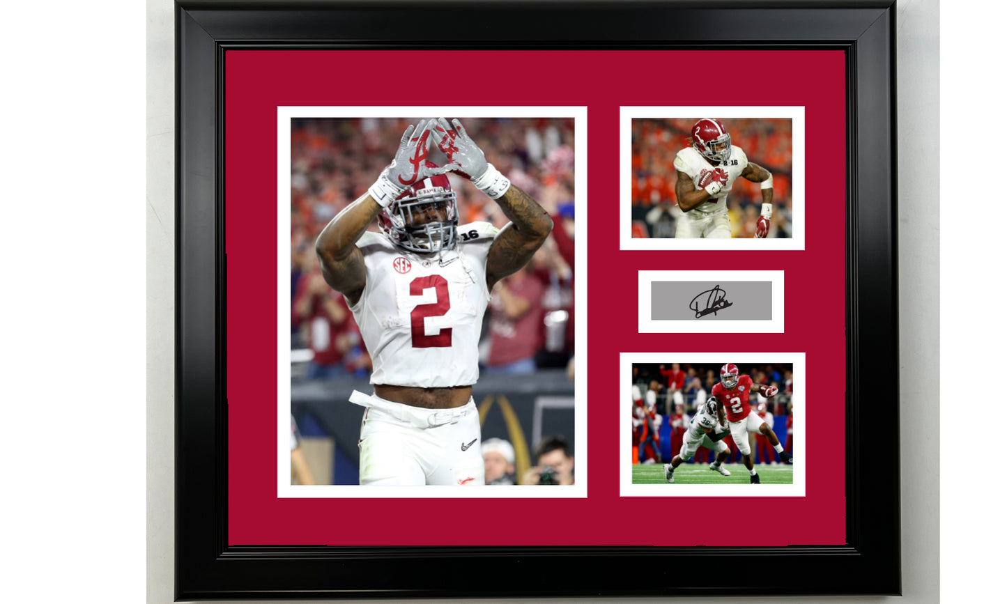 Framed Derrick Henry Alabama Crimson Tide Facsimile Laser Engraved Signature Football 14x11 3 Photo Collage