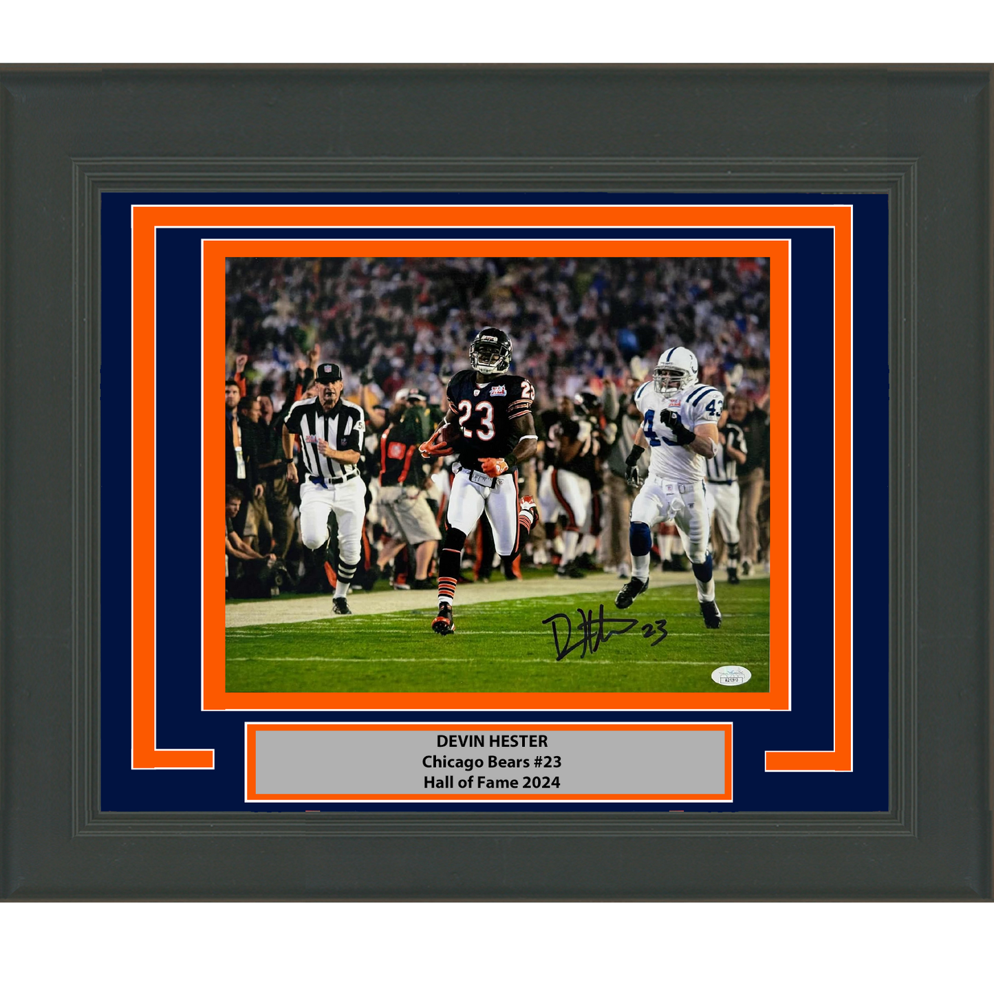 Framed Autographed/Signed Devin Hester Chicago Bears 11x14 Football Photo JSA COA #2