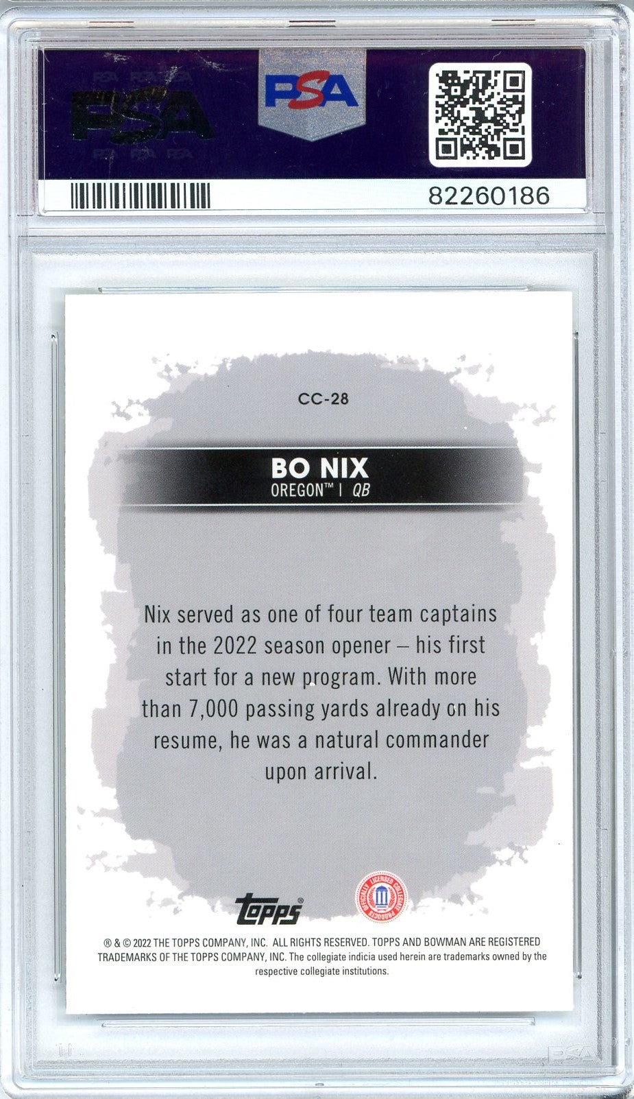 Graded 2022 Bowmans Best University Bo Nix #CC28 Campus Captains-Shimmer Refractor Rookie RC Football Card PSA 10 Gem Mint
