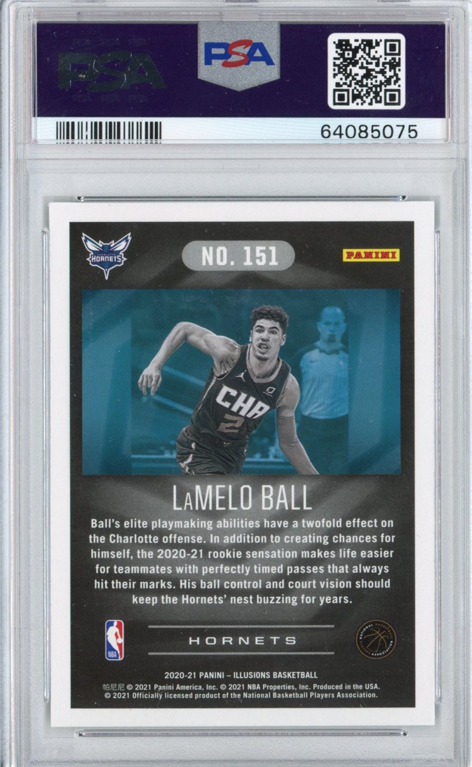 Graded 2020-21 Panini Illusions LaMelo Ball #151 Rookie RC Basketball Card PSA 10 Gem Mint