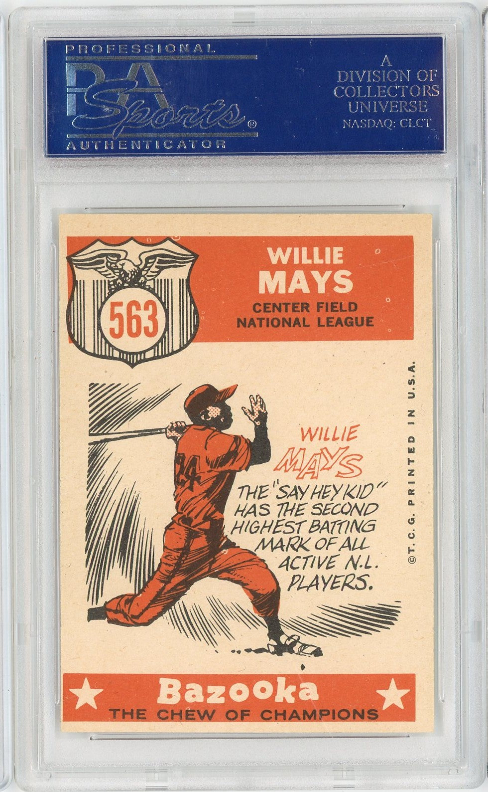 Graded 1959 Topps All Star Willie Mays #563 Baseball Card PSA 7 Near Mint
