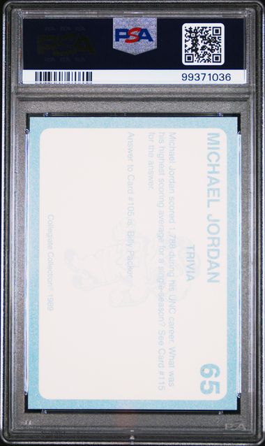 Graded 1989 North Carolina Collegiate Collection Michael Jordan #65 Basketball Card PSA 10 Gem Mint