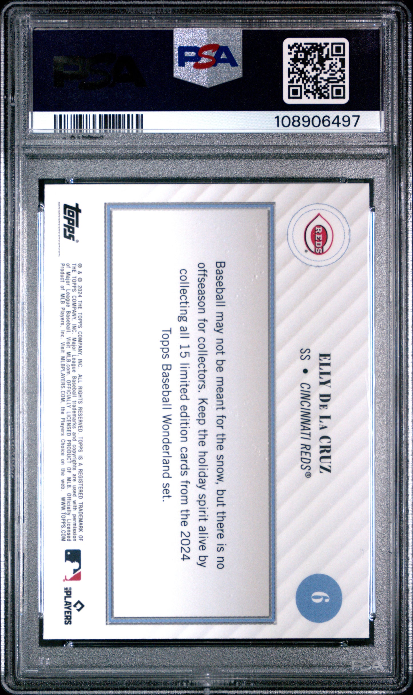 Graded 2024 Topps Wonderland Elly De La Cruz #6 Rookie RC Baseball Card PSA 9 Mint