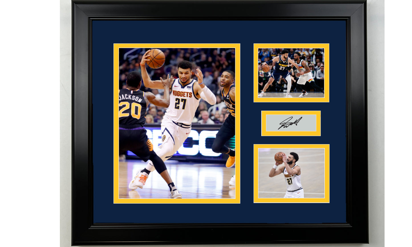Framed Jamal Murray Denver Nuggets Facsimile Laser Engraved Signature Basketball 14x11 3 Photo Collage