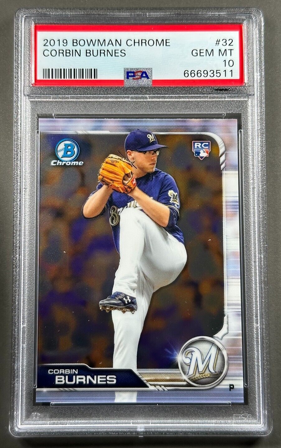 Graded 2019 Topps Bowman Chrome Corbin Burnes #32 Rookie RC Baseball Card PSA 10 Gem Mint