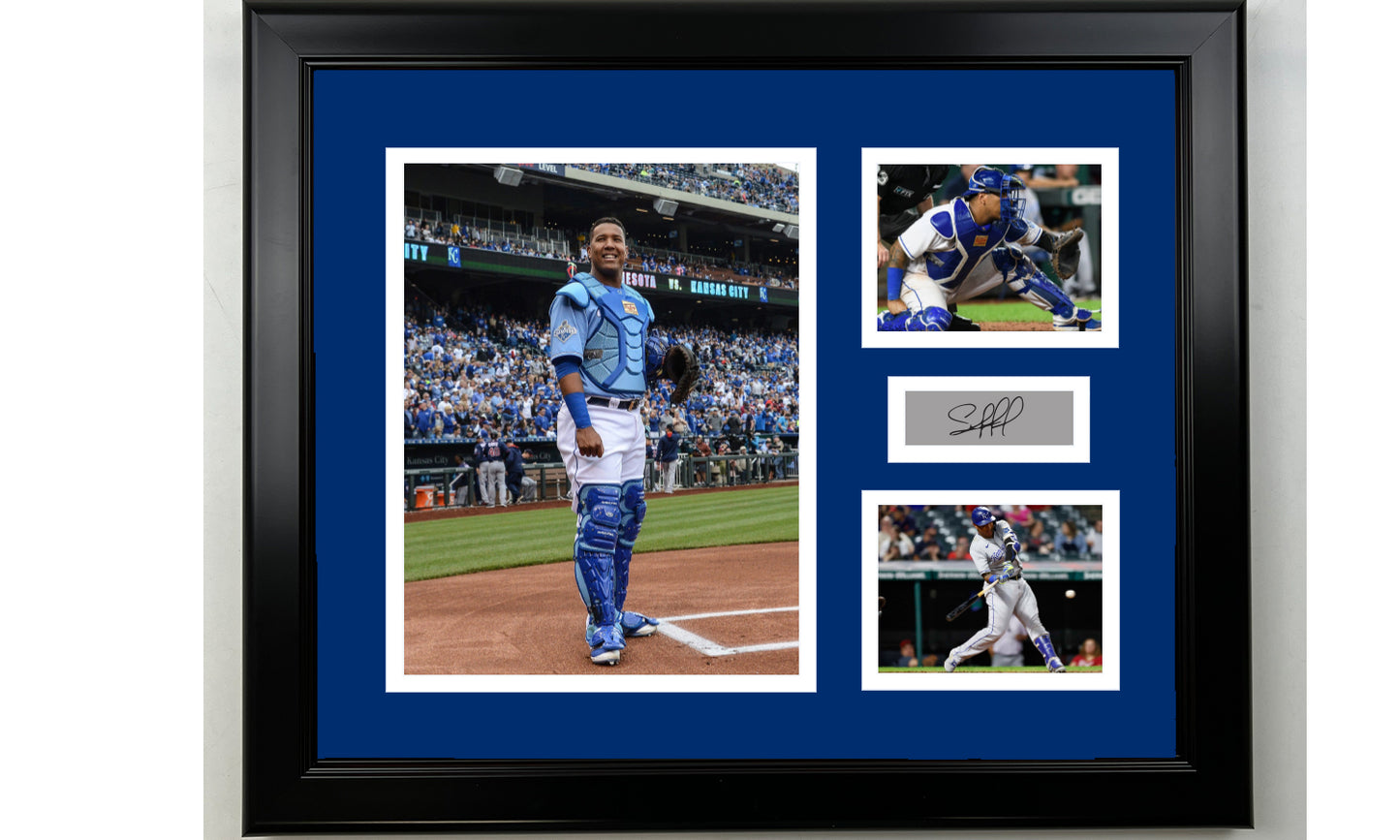 Framed Salvador Perez Kansas City Royals Facsimile Laser Engraved Signature Baseball 14x11 3 Photo Collage