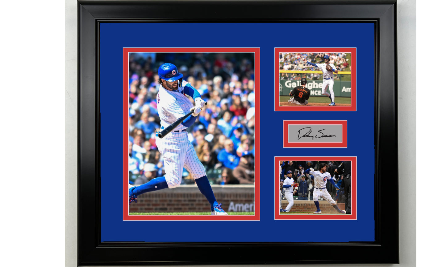 Framed Dansby Swanson Chicago Cubs Facsimile Laser Engraved Signature Baseball 14x11 3 Photo Collage