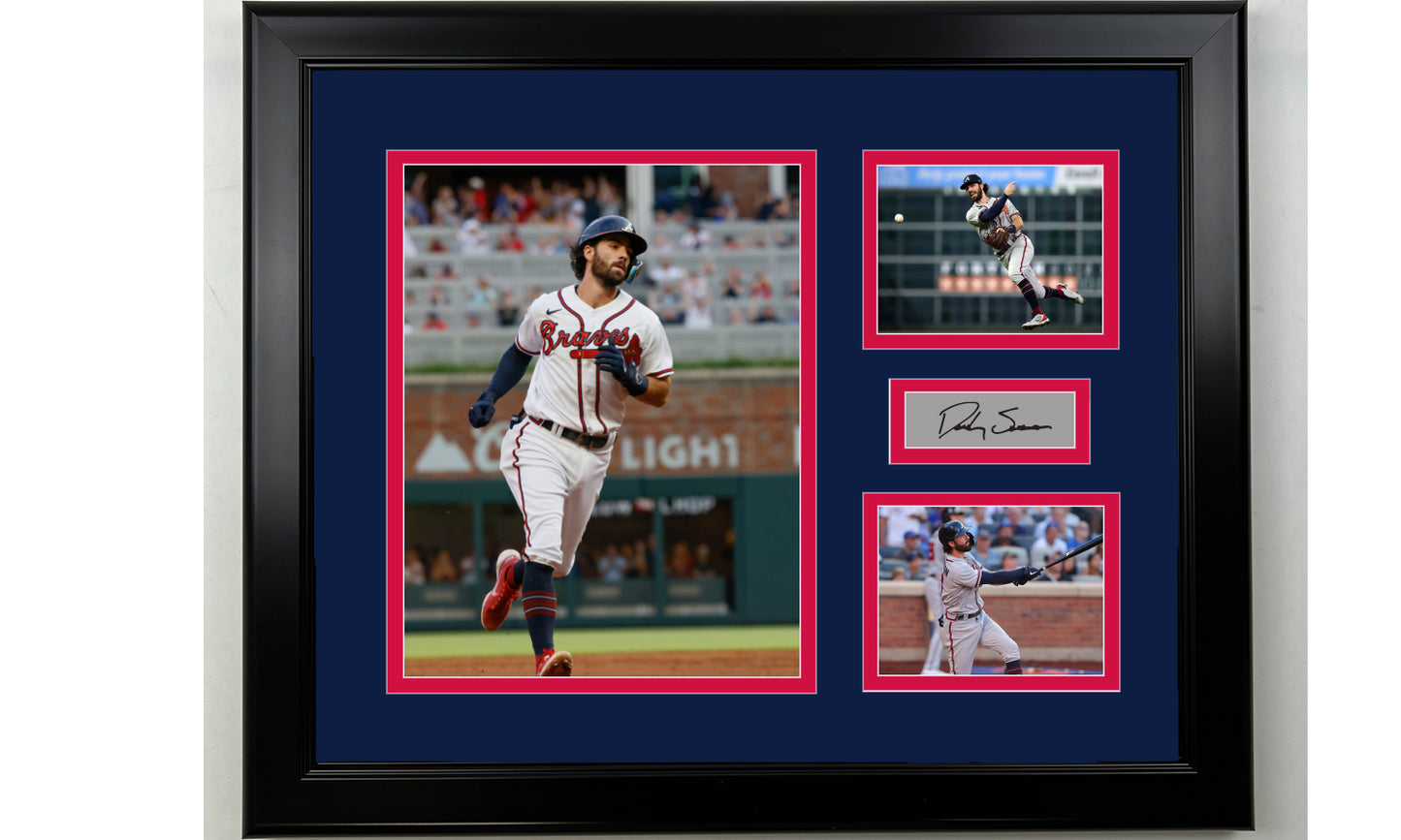 Framed Dansby Swanson Atlanta Braves Facsimile Laser Engraved Signature Baseball 14x11 3 Photo Collage