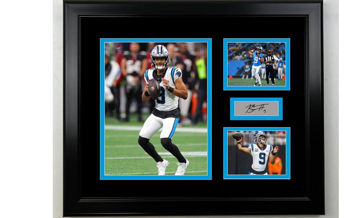 Framed Bryce Young Carolina Panthers Facsimile Laser Engraved Signature Football 14x11 3 Photo Collage
