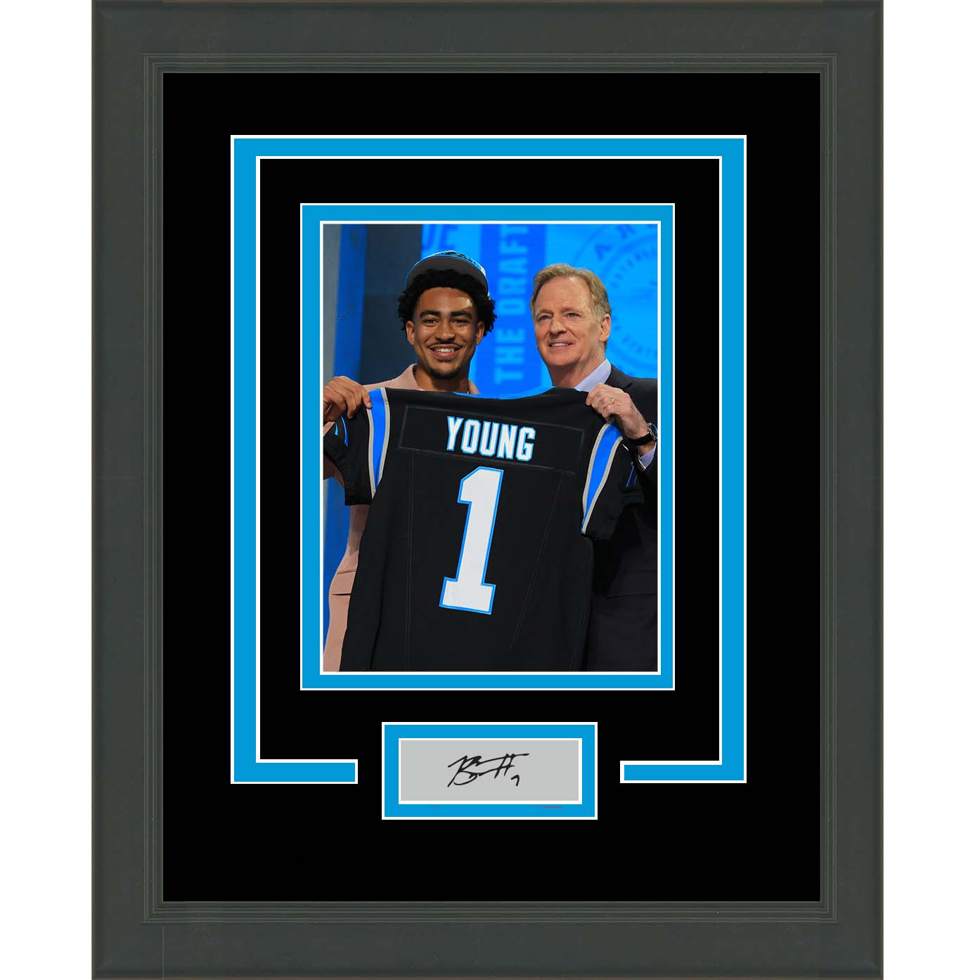 Framed Bryce Young First Overall Pick Facsimile Laser Engraved Signature Carolina Panthers 11x14 Football Photo