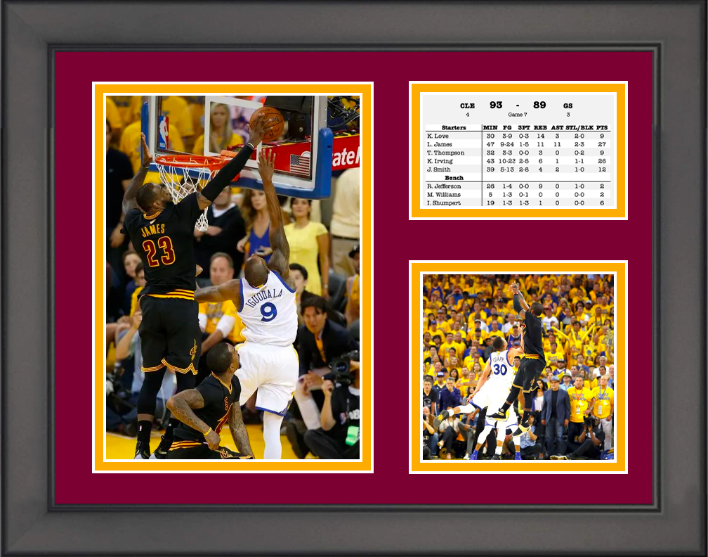 Framed Cleveland Cavaliers 14x11 2016 NBA Champions Collage Photo Professionally Matted