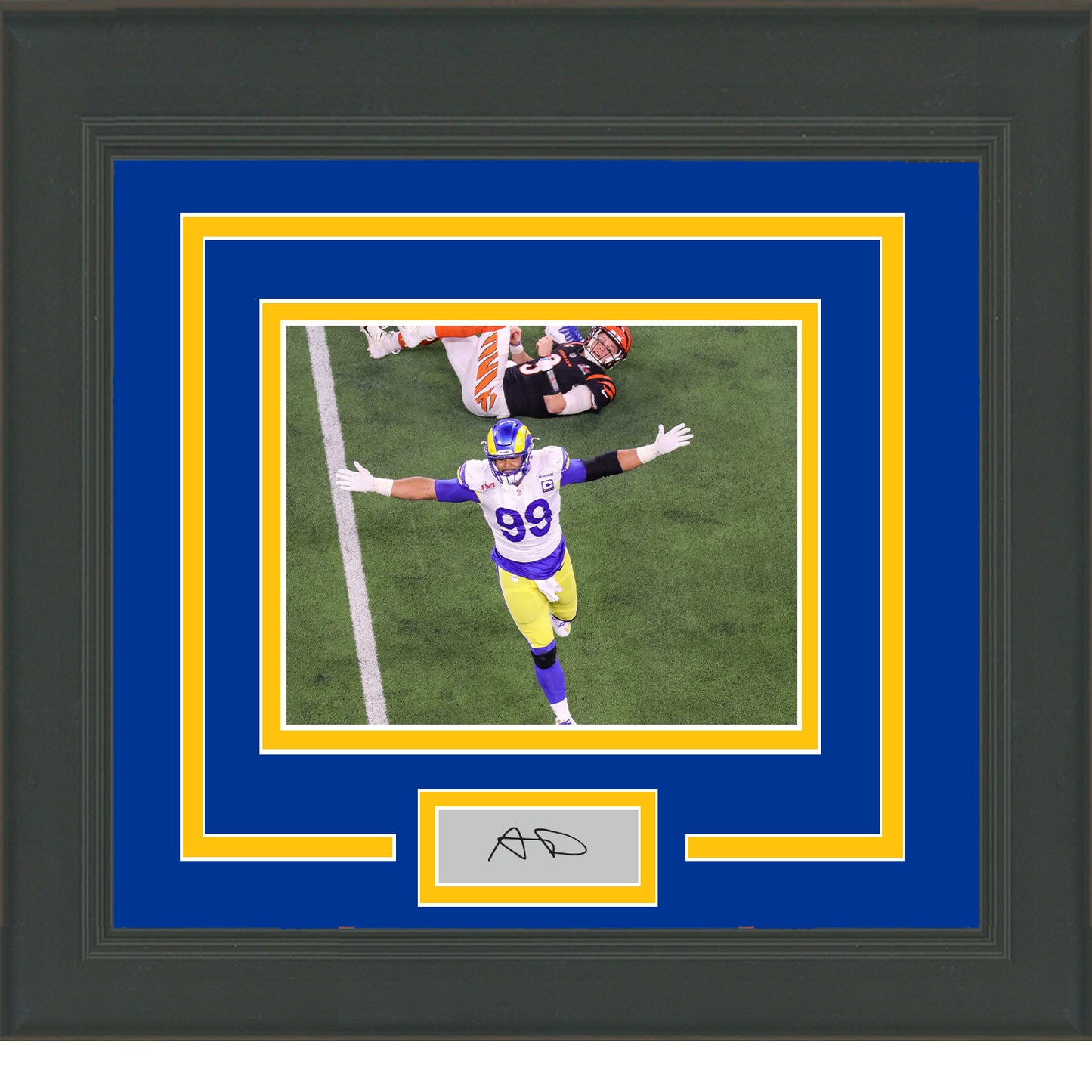 Framed Aaron Donald Facsimile Laser Engraved Signature Auto Los Angeles Rams 11x14 Football Photo