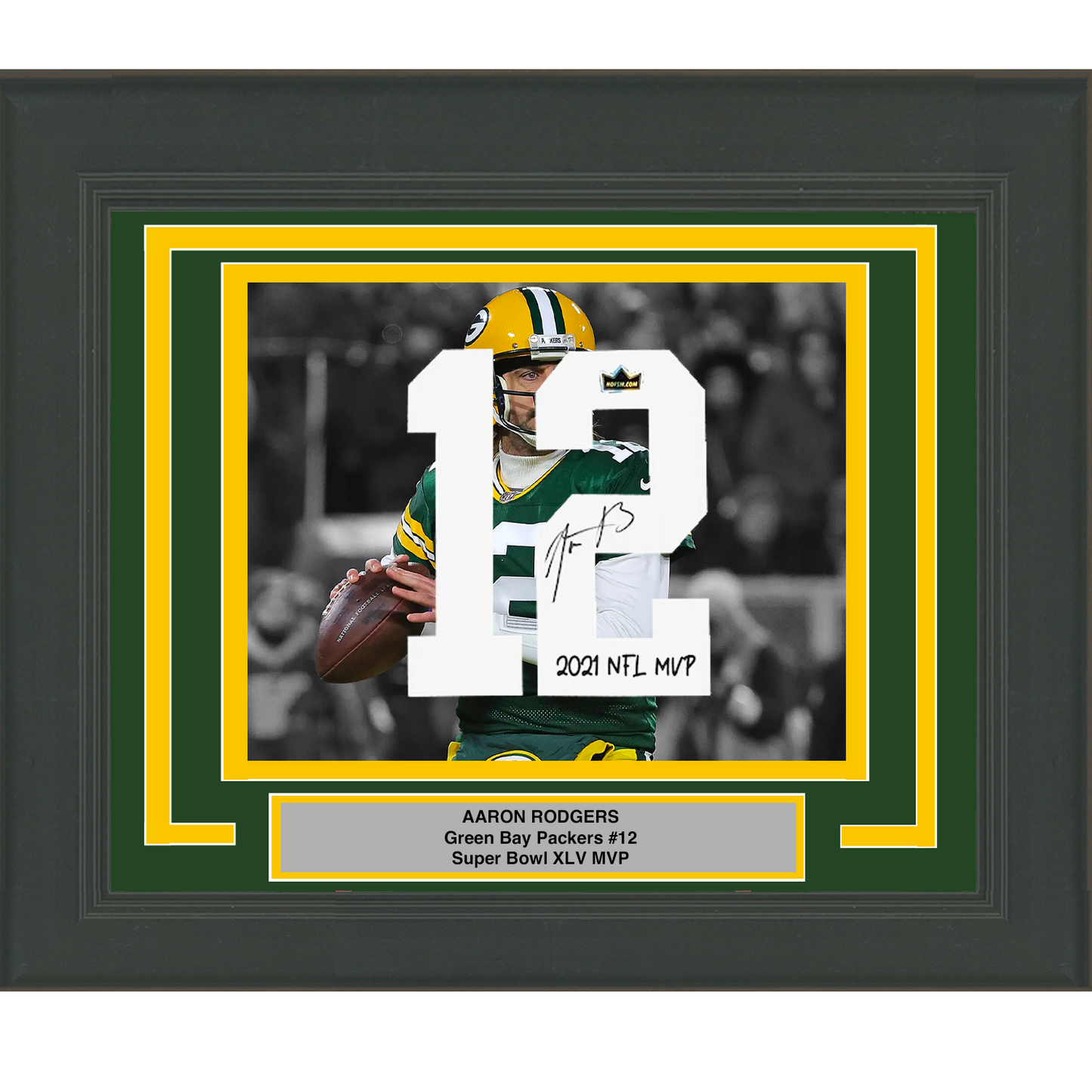 Framed Aaron Rodgers Facsimile Autographed Inscribed Jersey Number 23x21 Green Bay Packers Reprint Laser Auto Football Photo