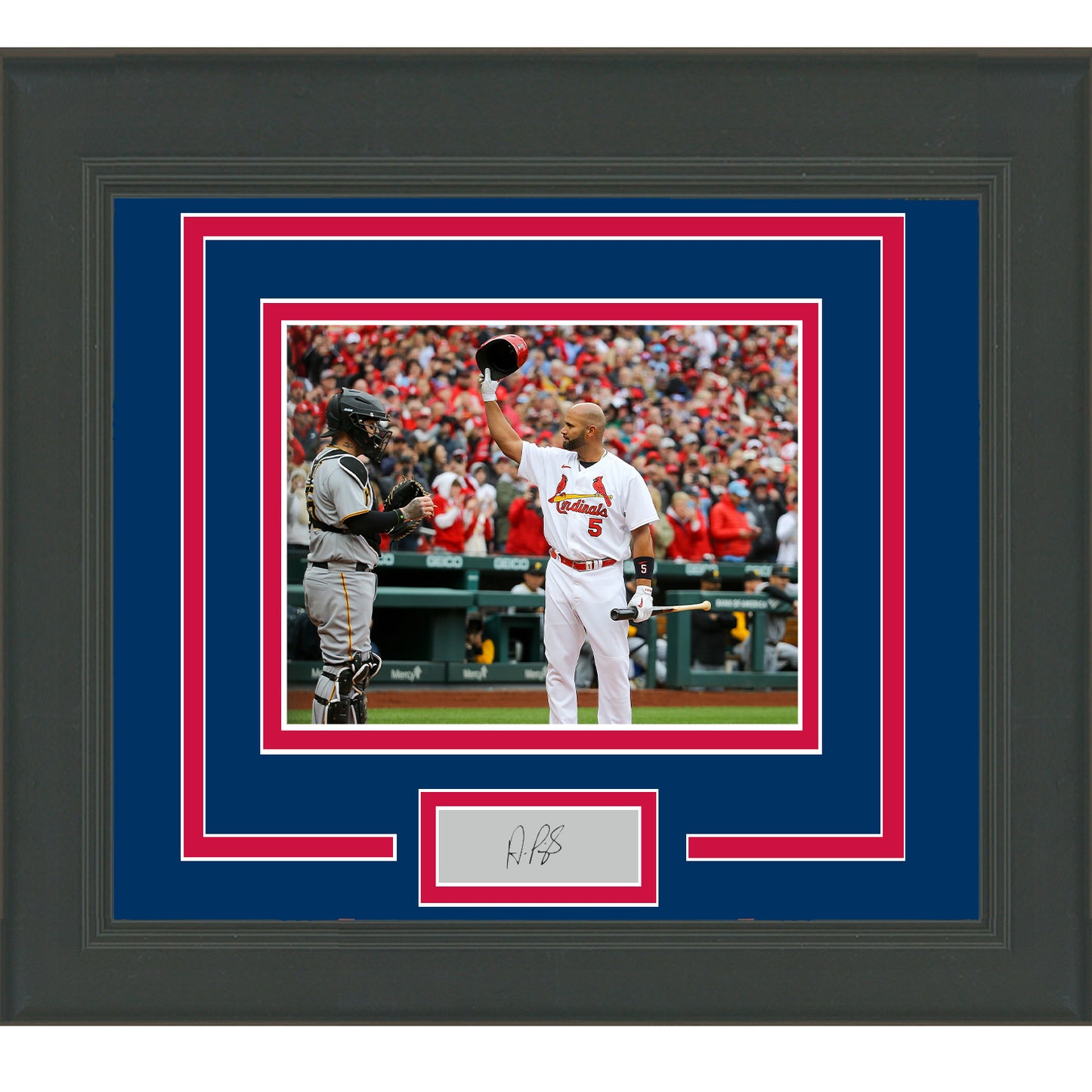 Framed Albert Pujols Facsimile Laser Engraved Signature Auto St. Louis Cardinals 11x14 Baseball Photo