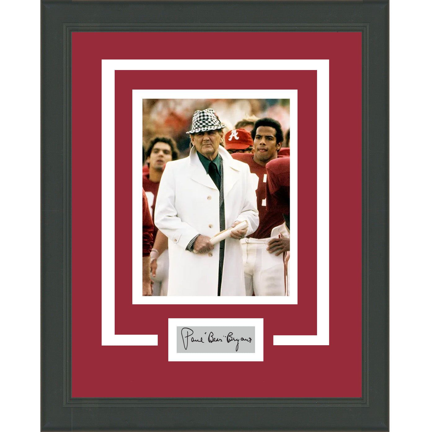 Framed Paul Bear Bryant Facsimile Laser Engraved Signature Auto Alabama Crimson Tide 11x14 College Football Photo
