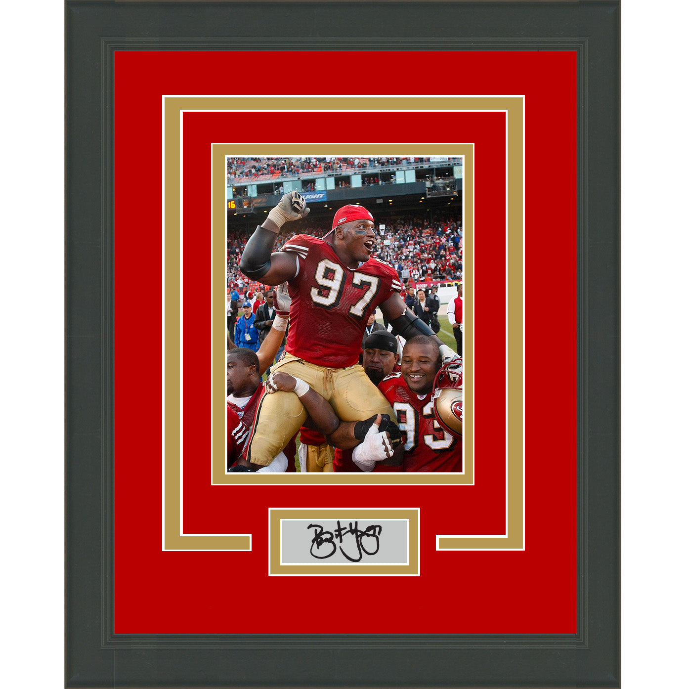 Framed Bryant Young Facsimile Laser Engraved Signature Auto San Francisco 49ers 11x14 Football Photo