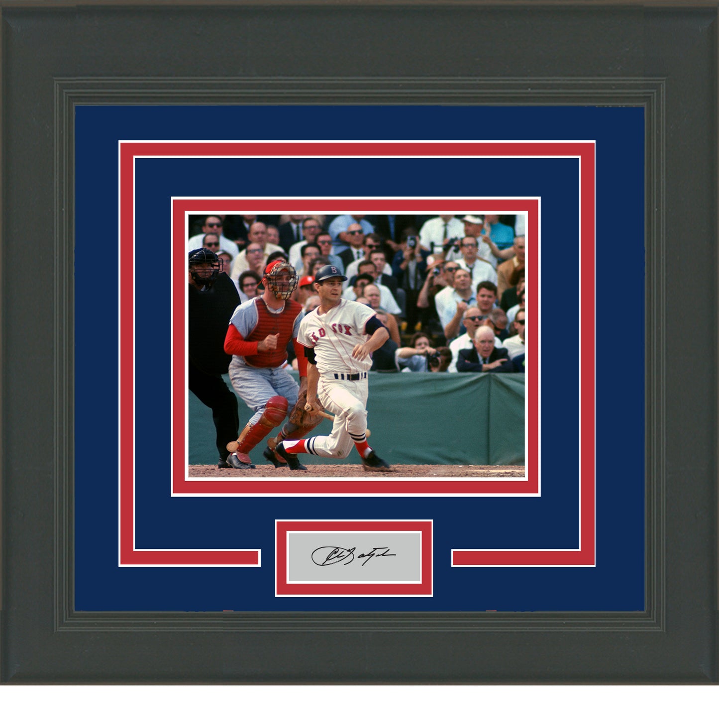 Framed Carl Yastrzemski Facsimile Laser Engraved Signature Auto Boston Red Sox 11x14 Baseball Photo