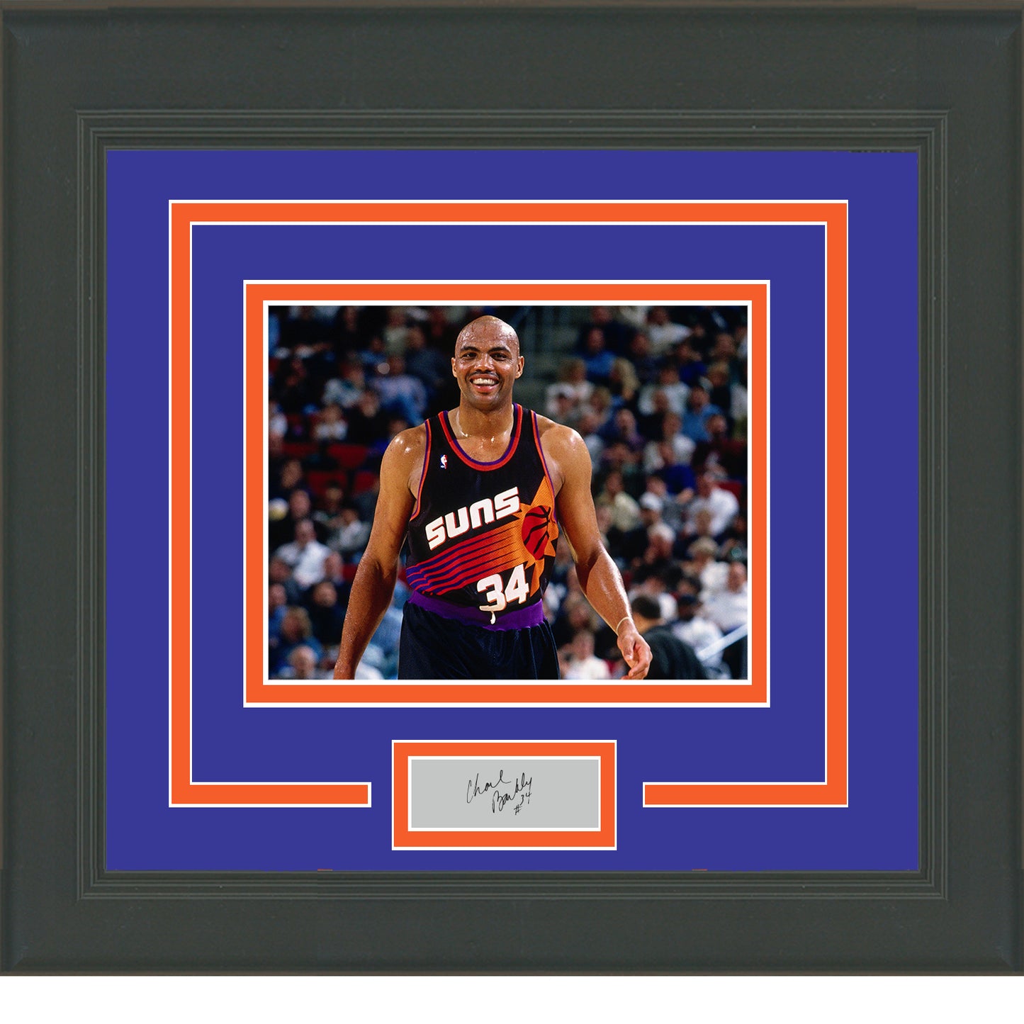 Framed Charles Barkley Facsimile Laser Engraved Signature Auto Phoenix Suns 11x14 Basketball Photo