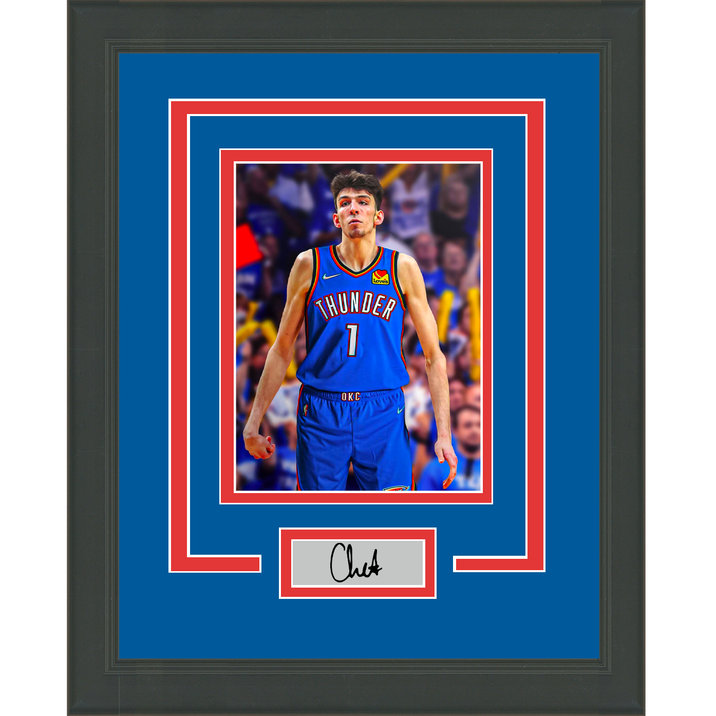 Framed Chet Holmgren Facsimile Laser Engraved Signature Auto Oklahoma City Thunder 11x14 Basketball Photo