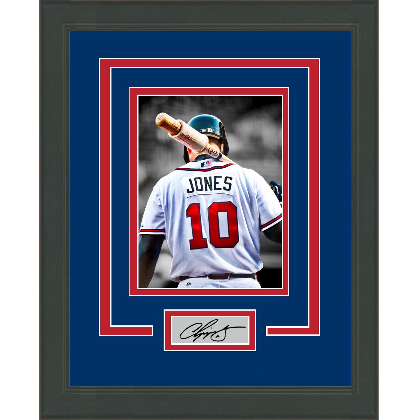 Framed Chipper Jones Facsimile Laser Engraved Signature Auto Atlanta Braves 11x14 Baseball Photo