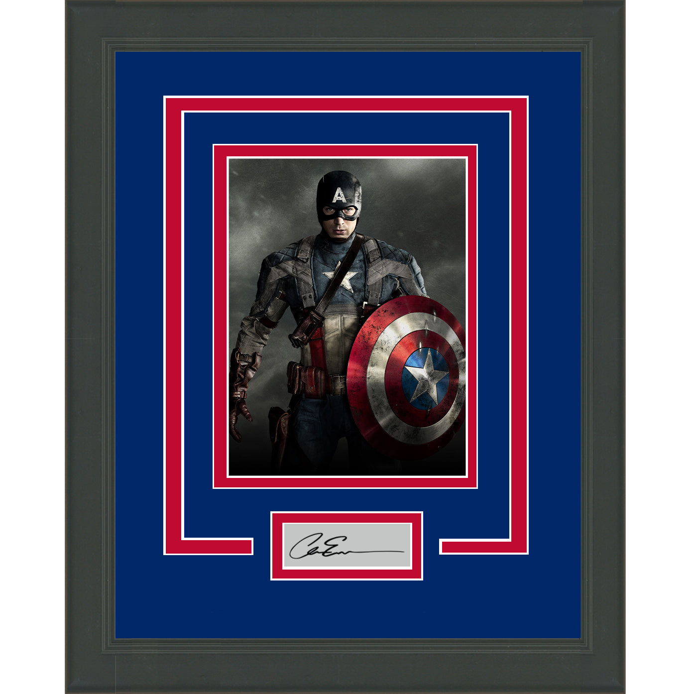 Framed Chris Evans Captain America Facsimile Laser Engraved Signature Auto 11x14 Photo
