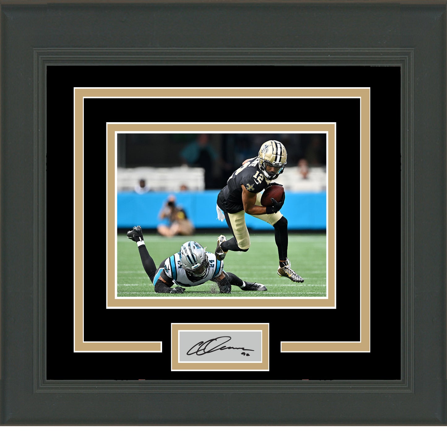 Framed Chris Olave Facsimile Laser Engraved Signature Auto New Orleans Saints 11x14 Football Photo