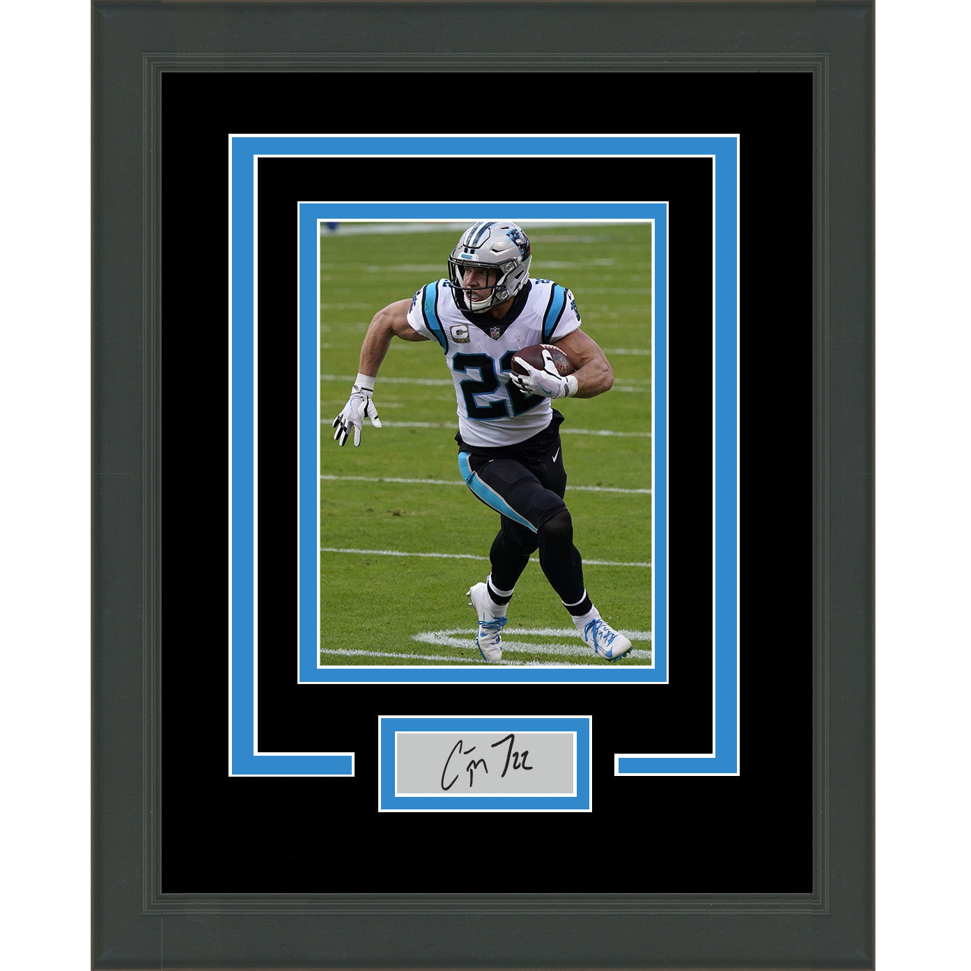 Framed Christian McCaffrey Facsimile Laser Engraved Signature Auto Carolina Panthers 11x14 Football Photo