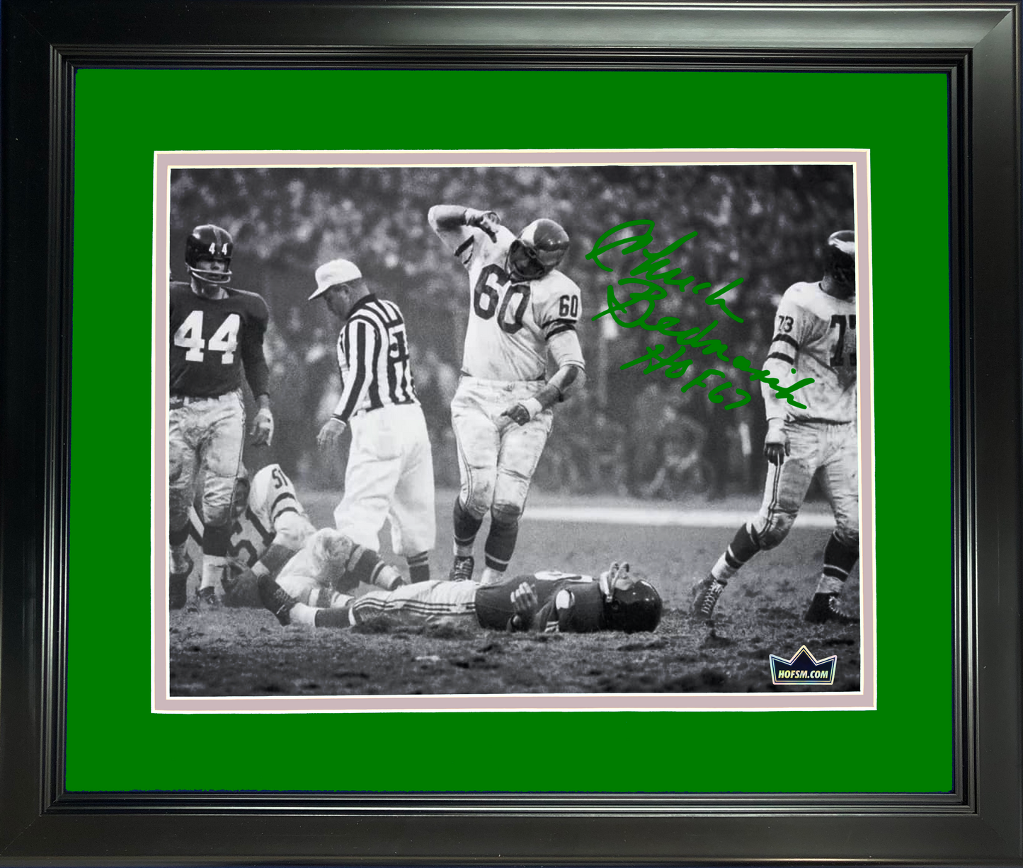 Framed Chuck Bednarik Philadelphia Eagles Facsimile Laser Engraved Signature Auto 11"x14" Football Photo HOFSM Holo
