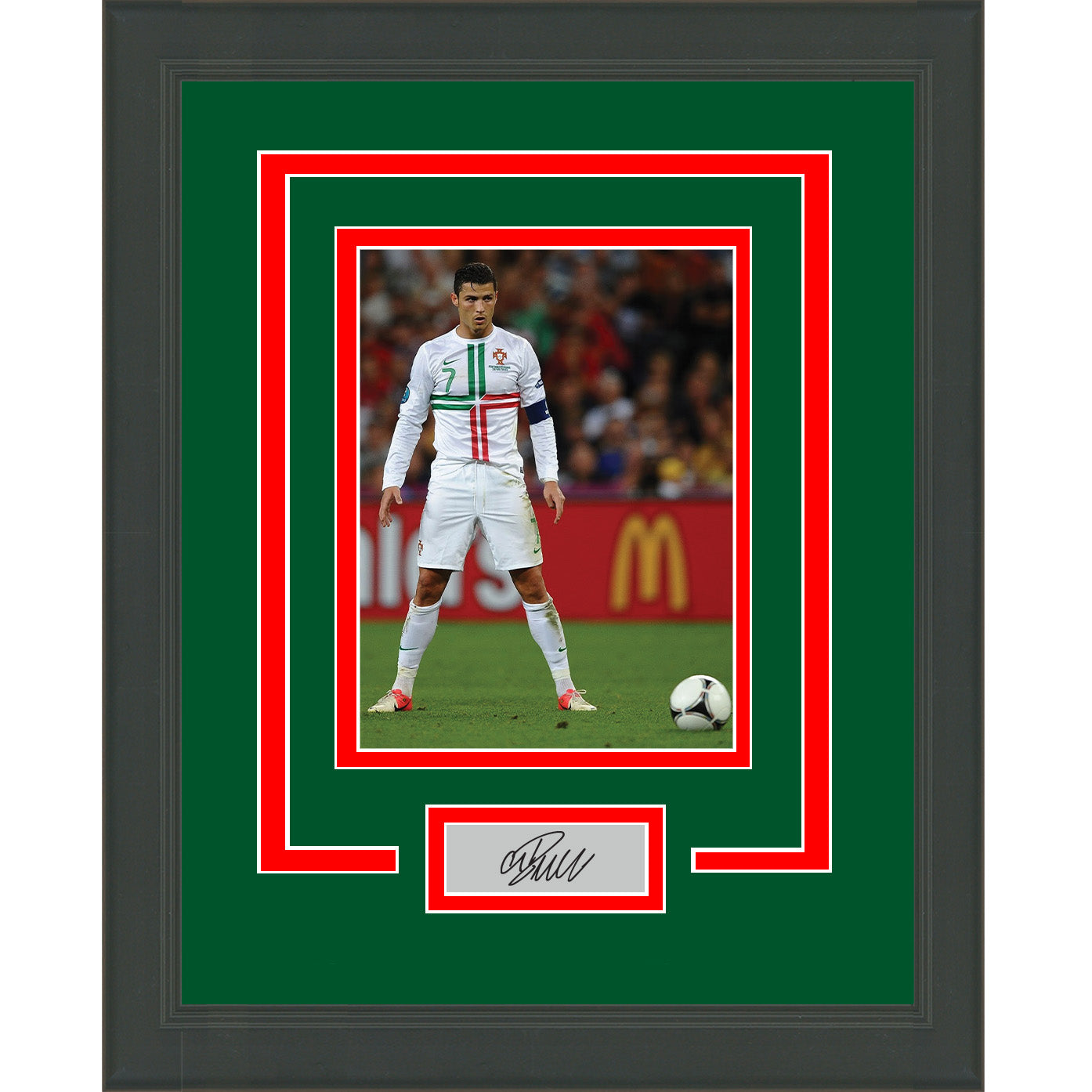 Framed Cristiano Ronaldo Facsimile Laser Engraved Signature Auto Portugal 11x14 Soccer Photo