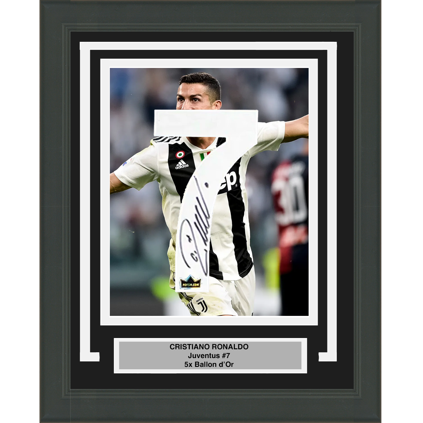 Framed Cristiano Ronaldo Facsimile Autographed Jersey Number 20x24 Juventus Reprint Laser Auto Soccer Photo