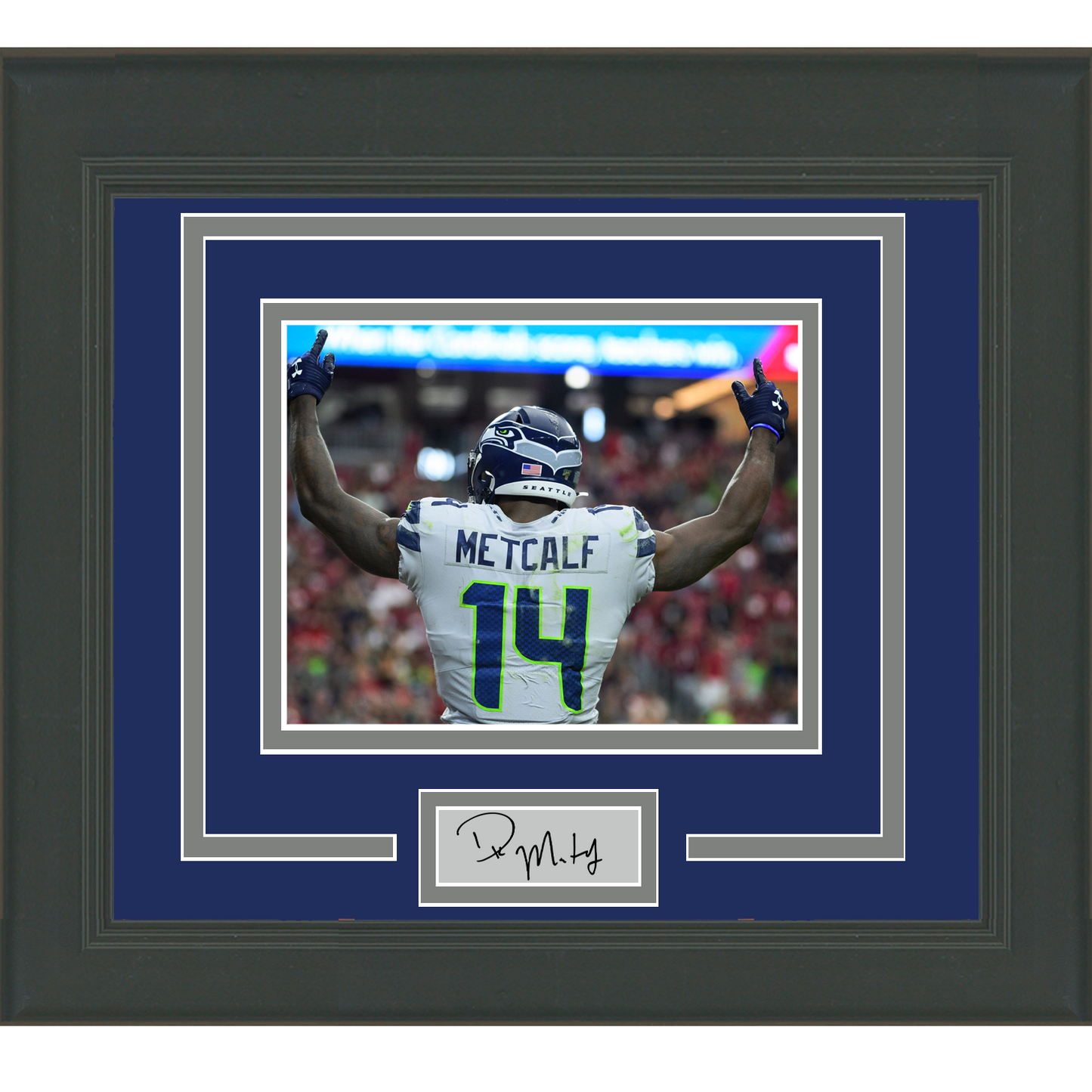 Framed DK D.K. Metcalf Facsimile Laser Engraved Signature Auto Seattle Seahawks 11x14 Football Photo