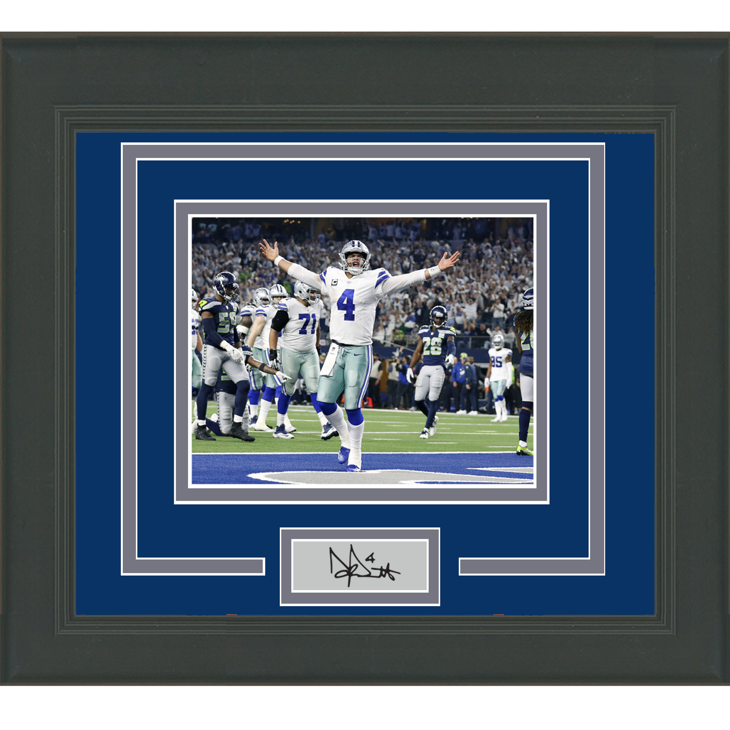 Framed Dak Prescott Facsimile Laser Engraved Signature Auto Dallas Cowboys 11x14 Football Photo