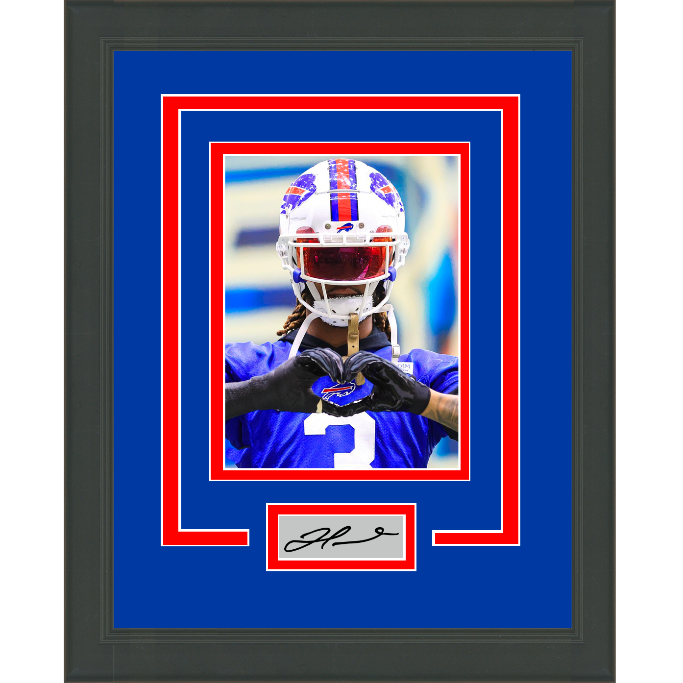 Framed Damar Hamlin Facsimile Laser Engraved Signature Auto Buffalo Bills 11x14 Football Photo