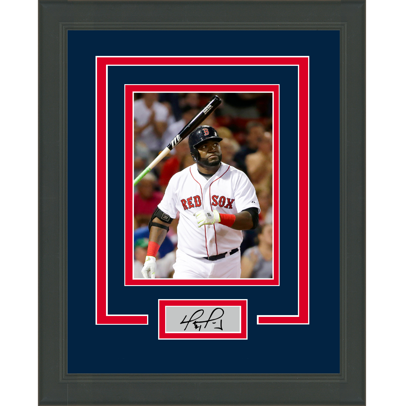 Framed David Ortiz Facsimile Laser Engraved Signature Auto Boston Red Sox 11x14 Baseball Photo