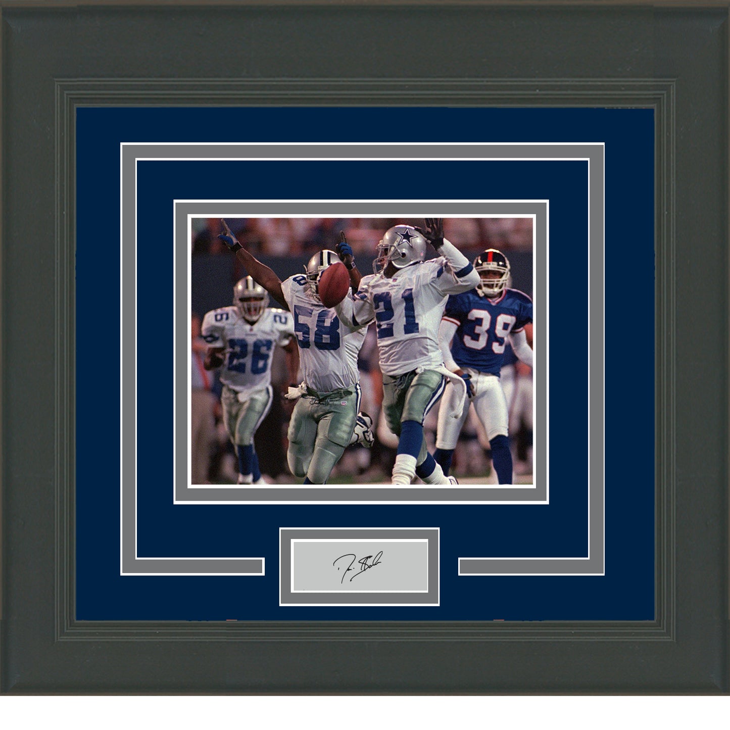 Framed Deion Sanders Facsimile Laser Engraved Signature Auto Dallas Cowboys 11x14 Football Photo