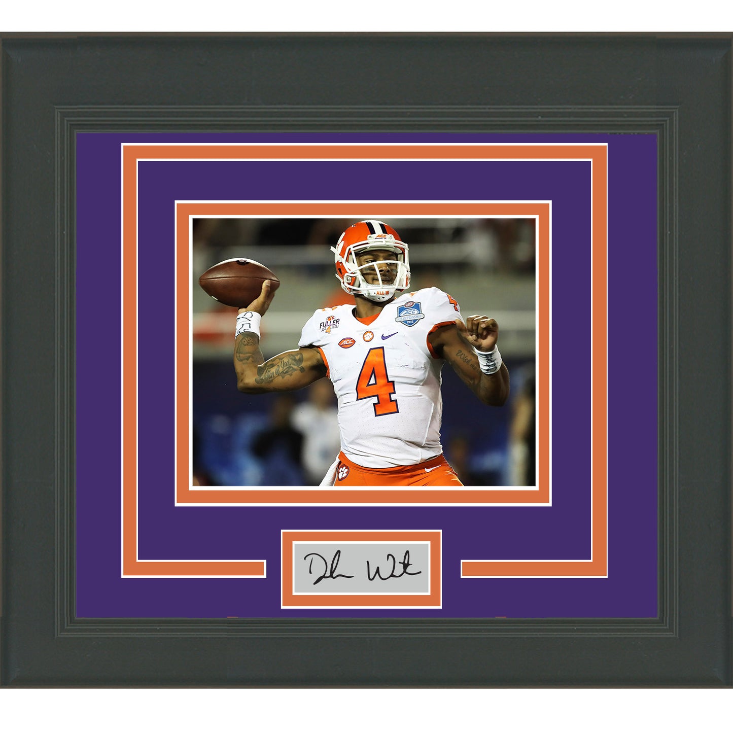 Framed Deshaun Watson Facsimile Laser Engraved Signature Auto Clemson Tigers 11x14 Football Photo