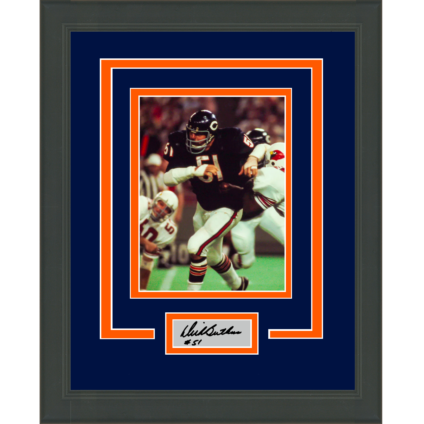 Framed Dick Butkus Facsimile Laser Engraved Signature Auto Chicago Bears 11x14 Football Photo