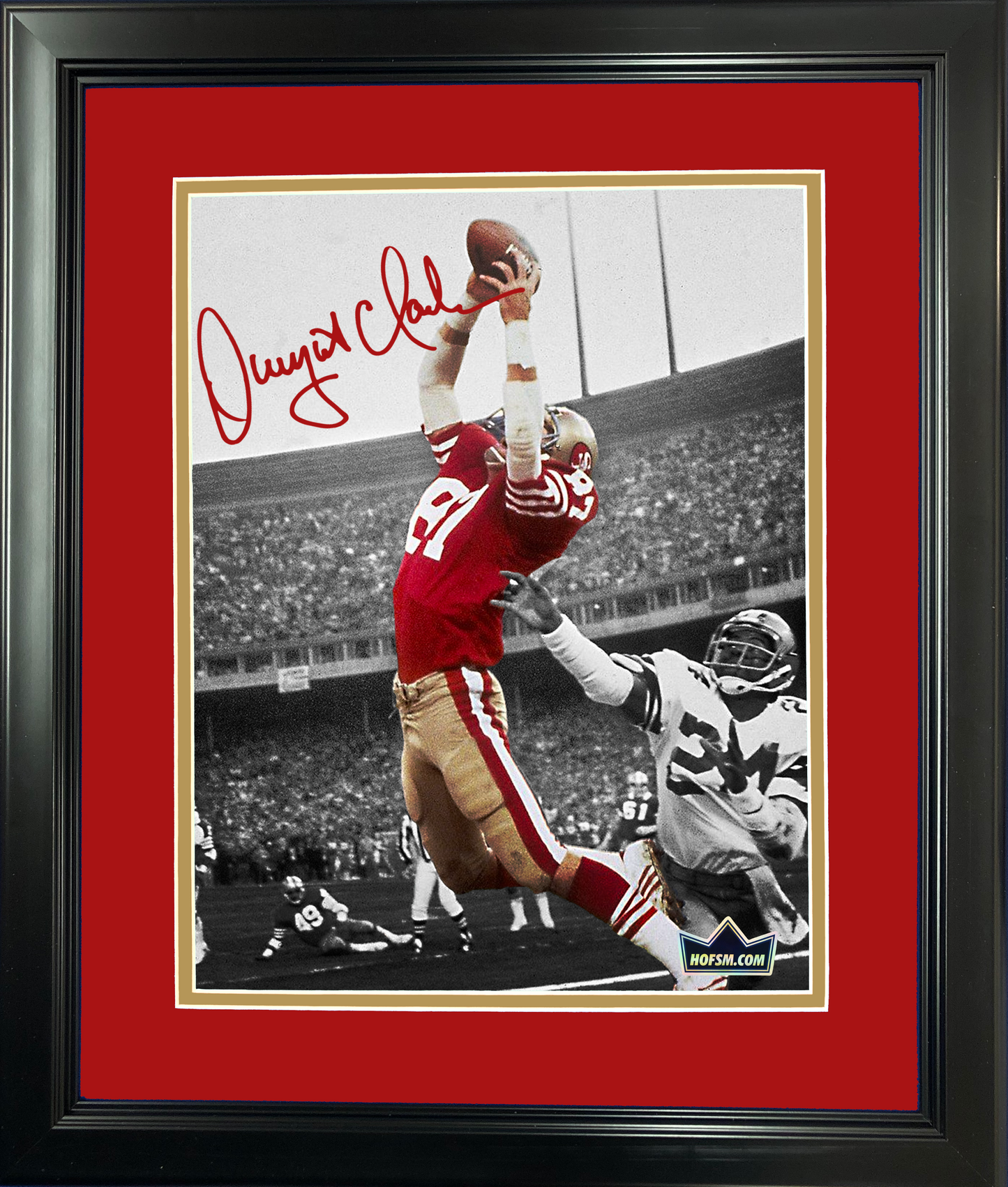 Framed Dwight Clark The Catch San Francisco 49ers Facsimile Laser Engraved Signature Auto 11"x14" Football Photo HOFSM Holo
