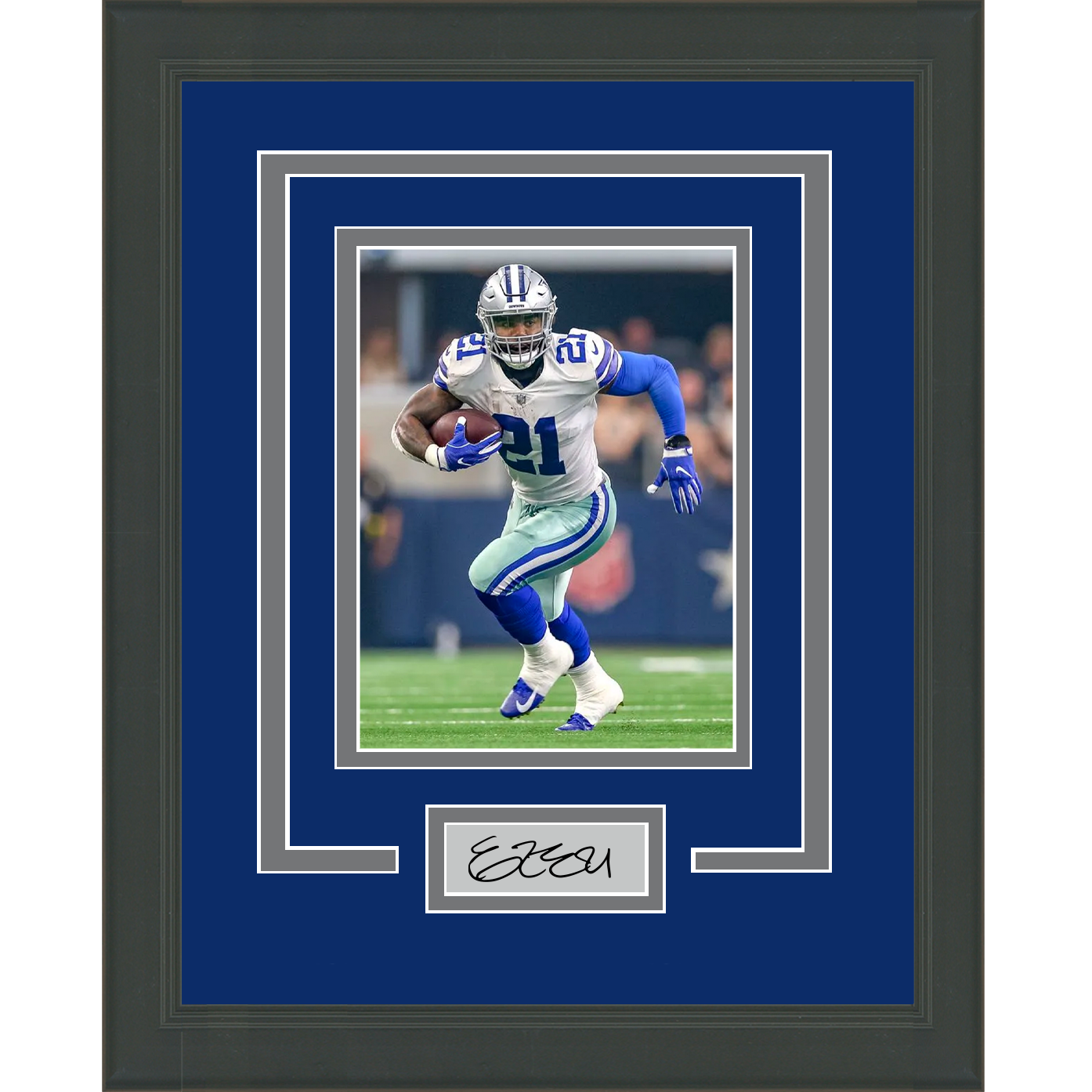 Framed Ezekiel Elliott Facsimile Laser Engraved Signature Auto Dallas Cowboys 11x14 Football Photo
