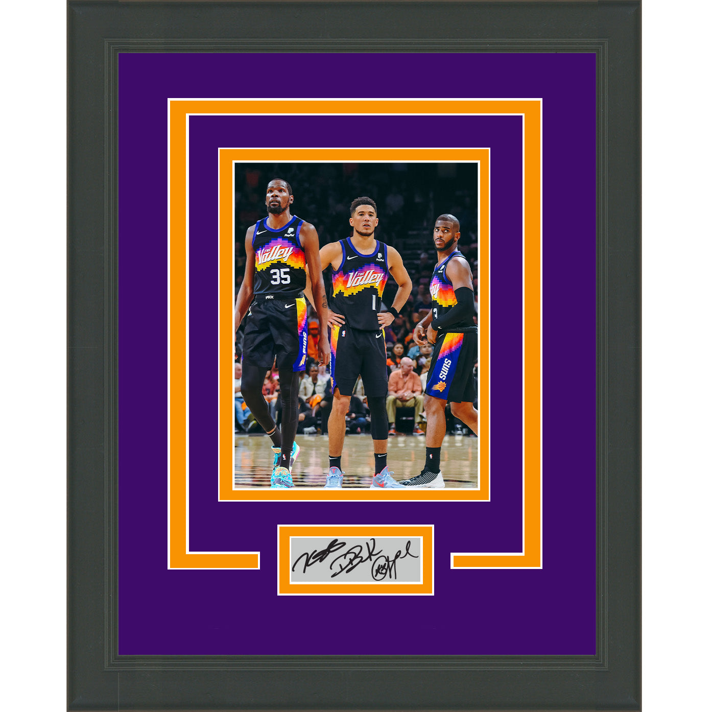 Framed Kevin Durant Devin Booker Chris Paul Facsimile Laser Engraved Signature Auto 11x14 Basketball Photo