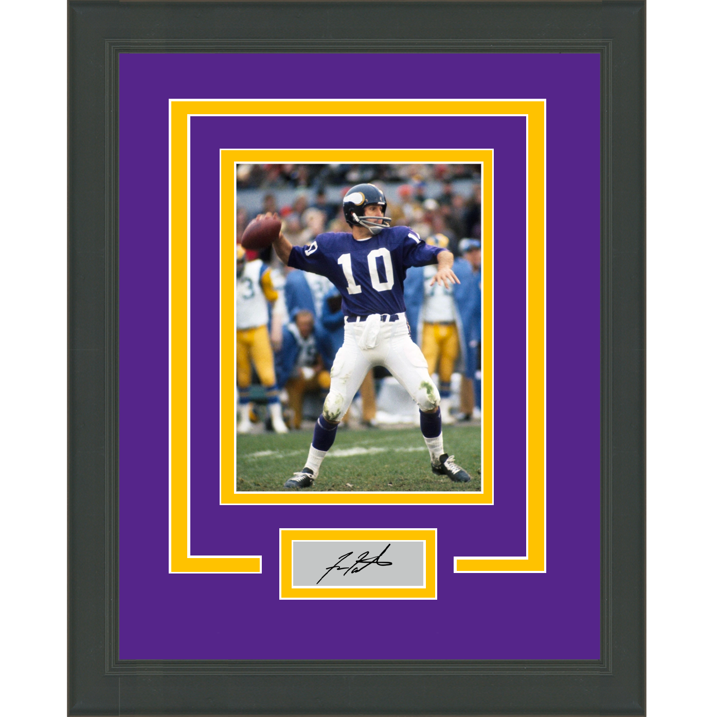 Framed Fran Tarkenton Facsimile Laser Engraved Signature Auto Minnesota Vikings 11x14 Football Photo