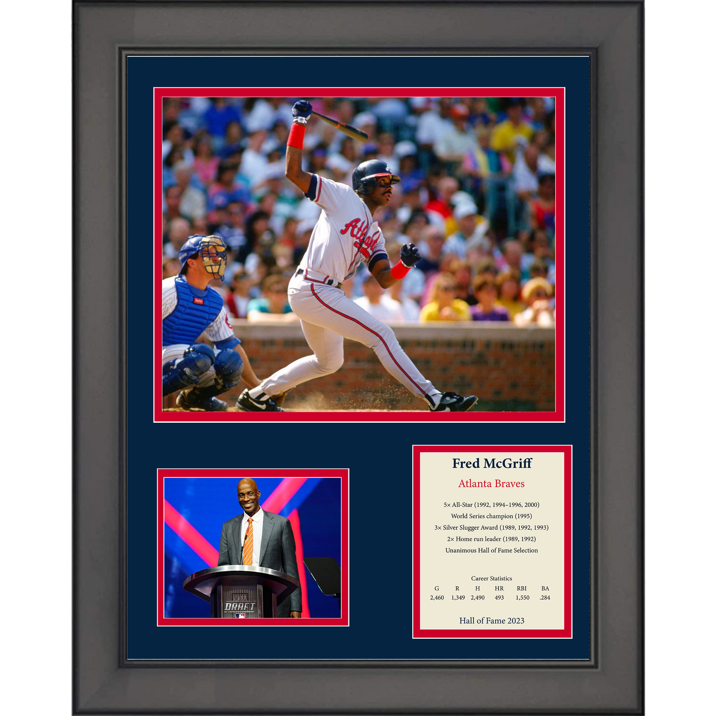 Framed Fred McGriff Hall of Fame Atlanta Braves 11"x14" Baseball Three Photo Collage
