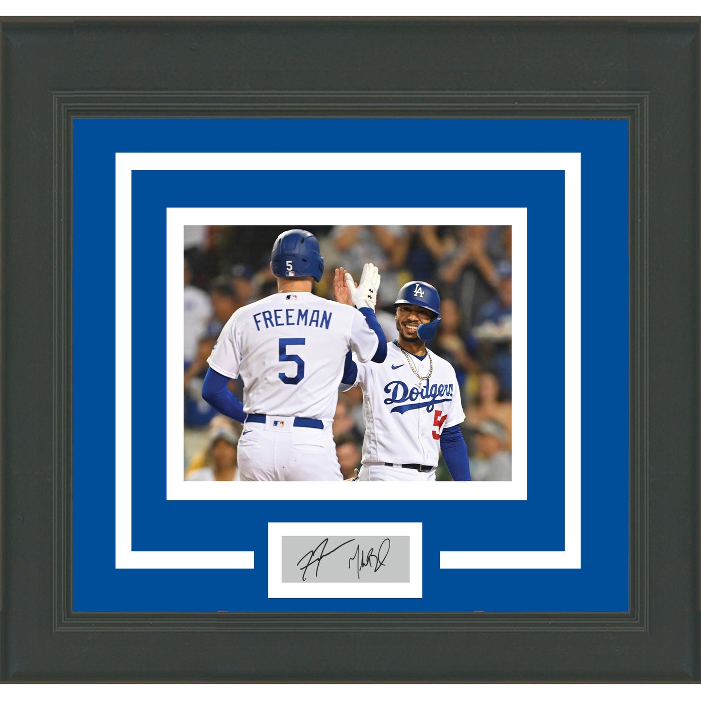 Framed Freddie Freeman & Mookie Betts Facsimile Laser Engraved Signature Auto Los Angeles Dodgers 11x14 Baseball Photo