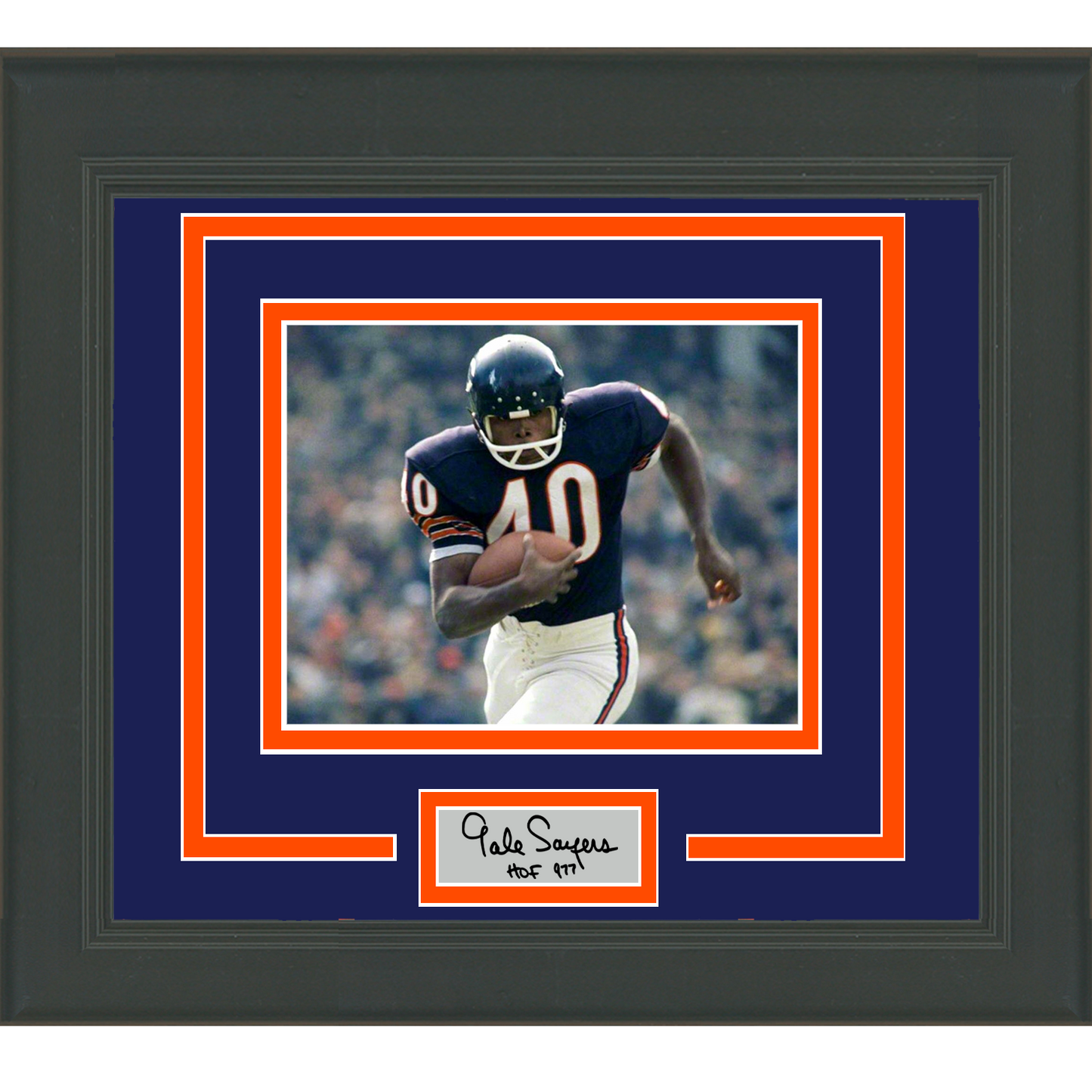 Framed Gale Sayers Facsimile Laser Engraved Signature Auto Chicago Bears 11x14 Football Photo