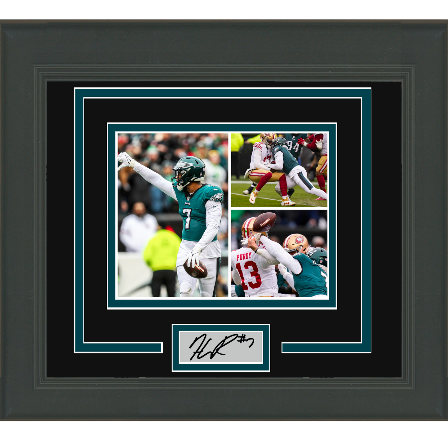 Framed Haason Reddick Facsimile Laser Engraved Signature Auto Philadelphia Eagles 11x14 Football Photo