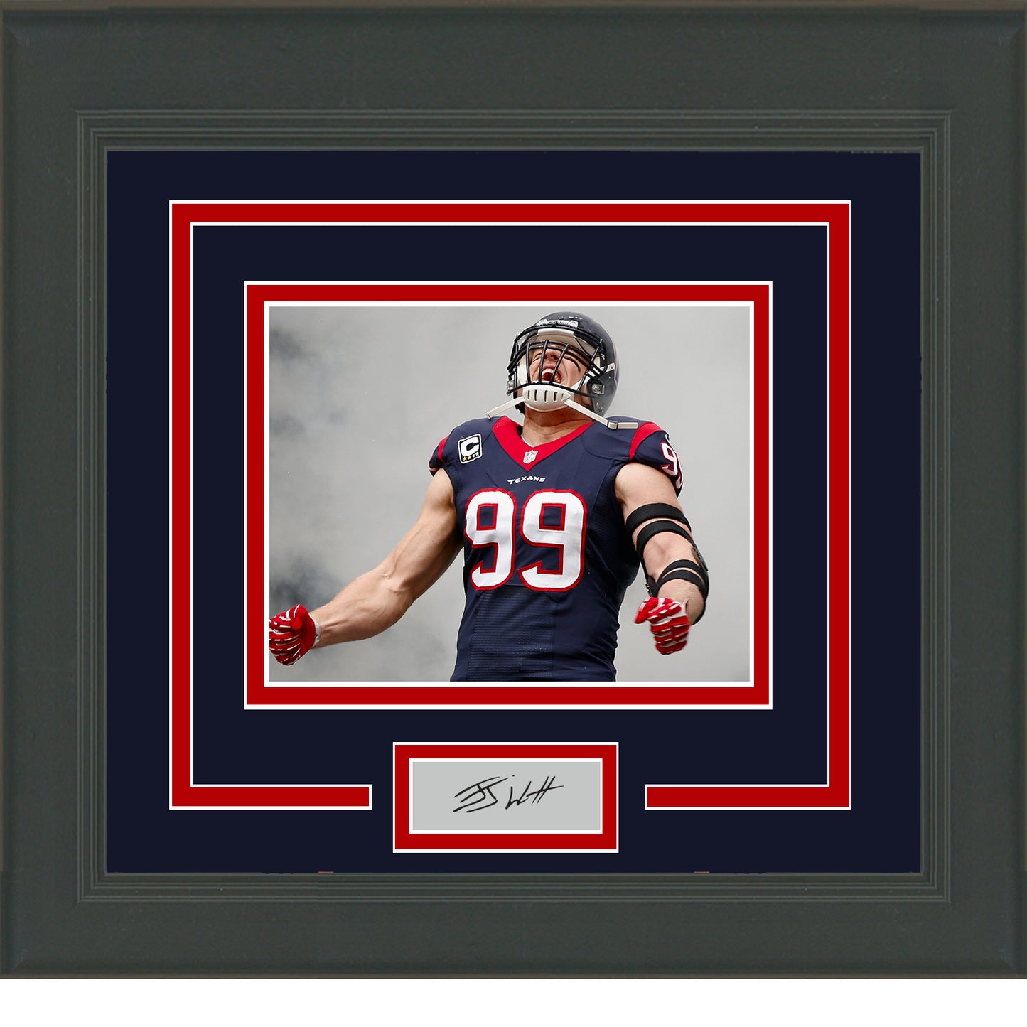 Framed J.J. Watt Facsimile Laser Engraved Signature Auto Houston Texans 11x14 Football Photo