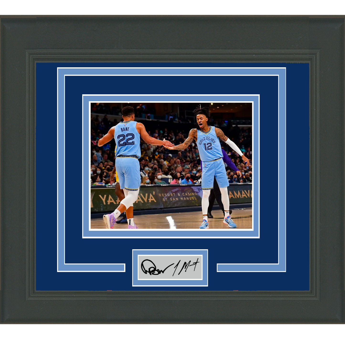 Framed Ja Morant Desmond Bane Dual Facsimile Laser Engraved Signature Auto Memphis Grizzlies 11x14 Basketball Photo