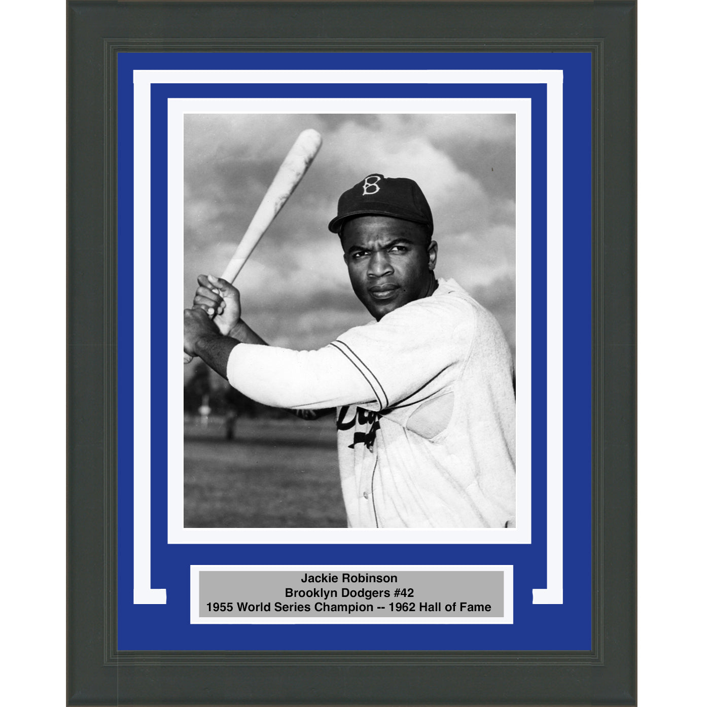 Framed Jackie Robinson Brooklyn Dodgers 8x10 Baseball Photo